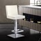 Armen Living Legacy Adjustable Height Swivel Off-White Faux Leather and Brushed Stainless Steel Bar Stool LCLGSWBABSWH - alternate 8